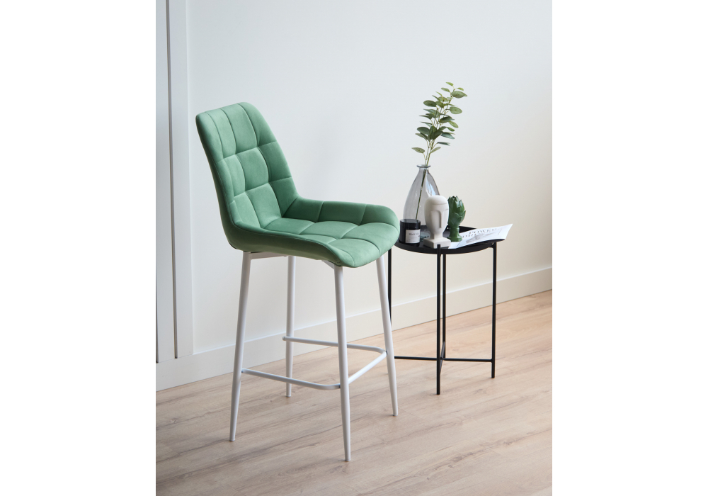 Барный стул Woodville Челси 360 фисташковый (zd 651), белый np, ножки белые