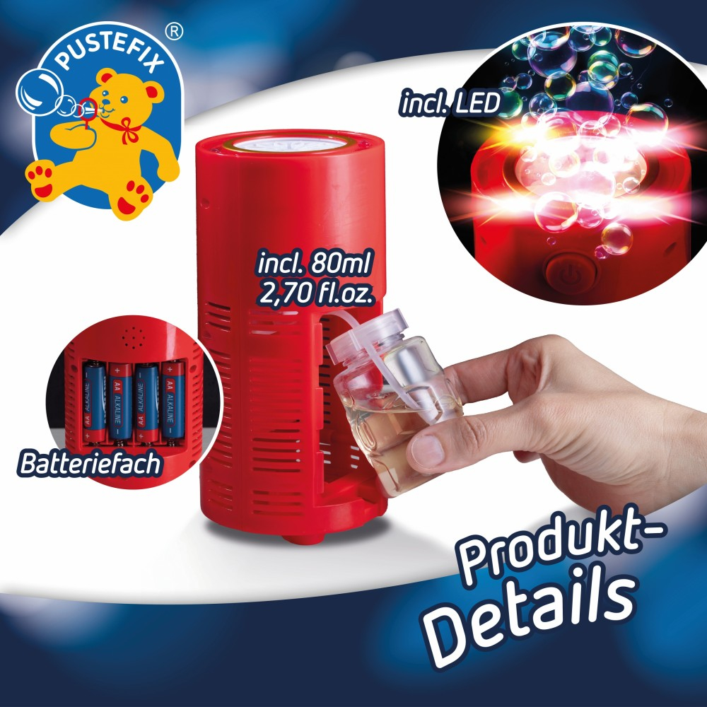 Устройство для мыльных пузырей Pustefix Bubble Fireworks 869653 с жидкостью 80 мл от 4 лет — фото 6