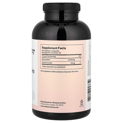Wholesome Story, Мио и D-хиро инозитол, 360 вегетарианских капсул