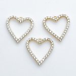 Подвеска Сердце, цвет золото, фианиты, размер 12*13 мм, цена за 1 шт