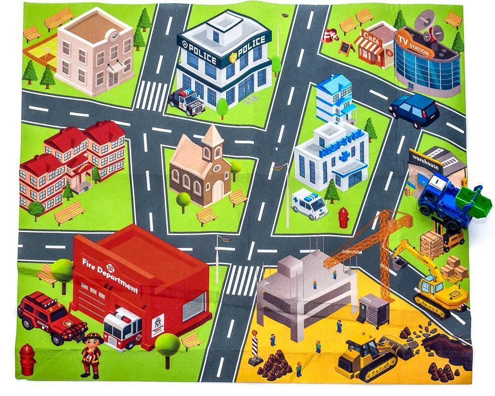 Коврик игровой +машинка, коробка BY908-2D