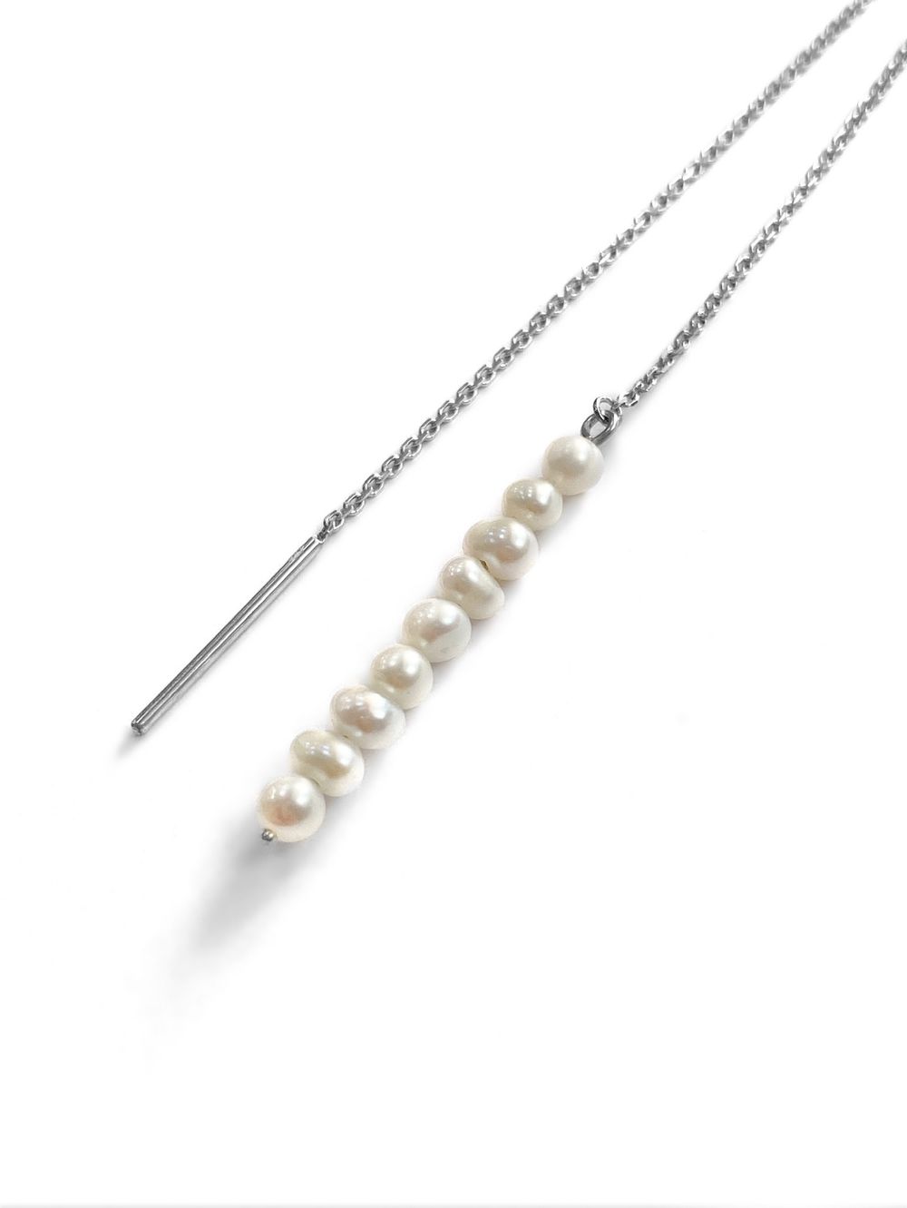 Серьги-протяжки Base Pearl с культивированным жемчугом