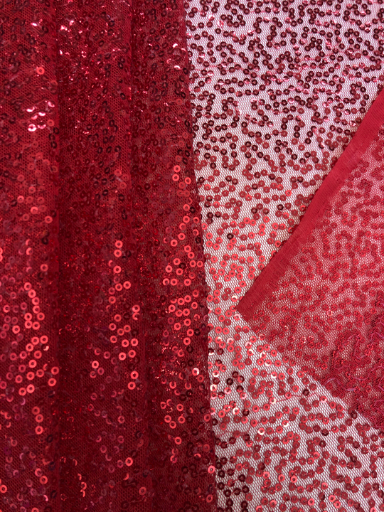 Сетка паетки красный