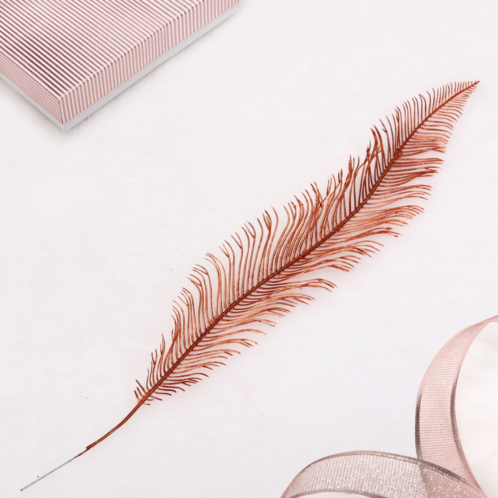 Ветка декоративная «Волшебное перо» 53 см, Янтарь