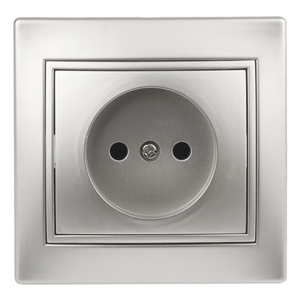 Розетка Intro Plano 1-201-03 без заземления 2P 16А-250В IP20 СУ алюминий