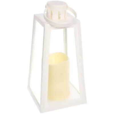 Сувенир с подсветкой «Свеча» 13*13*26 см (работает от 3*ААА), Белый