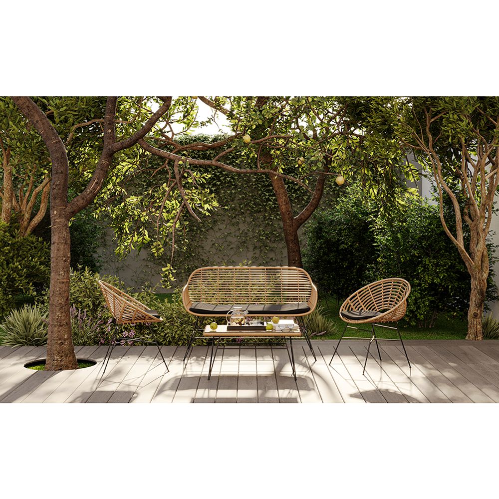 Кушетка Vetle Bent, 125х68х81 см, ротанг