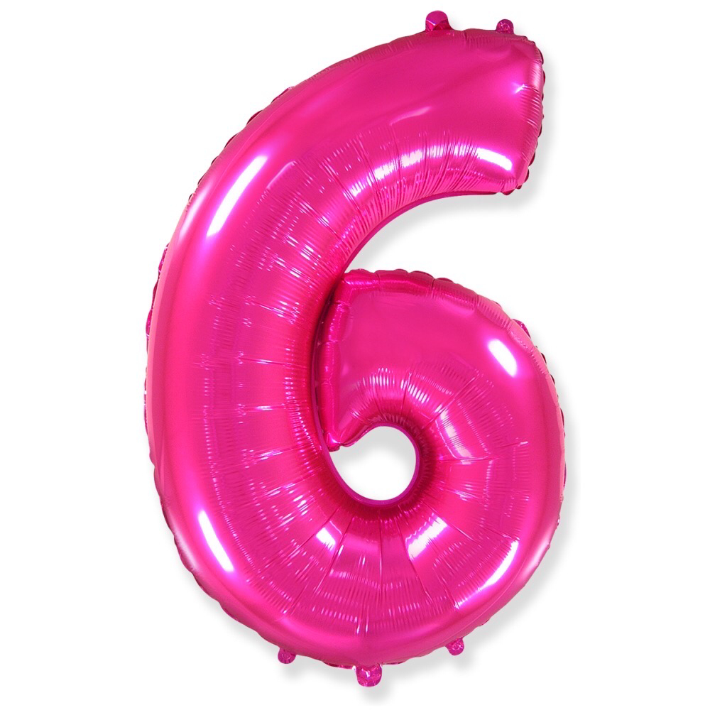 Цифра «6» фуксия