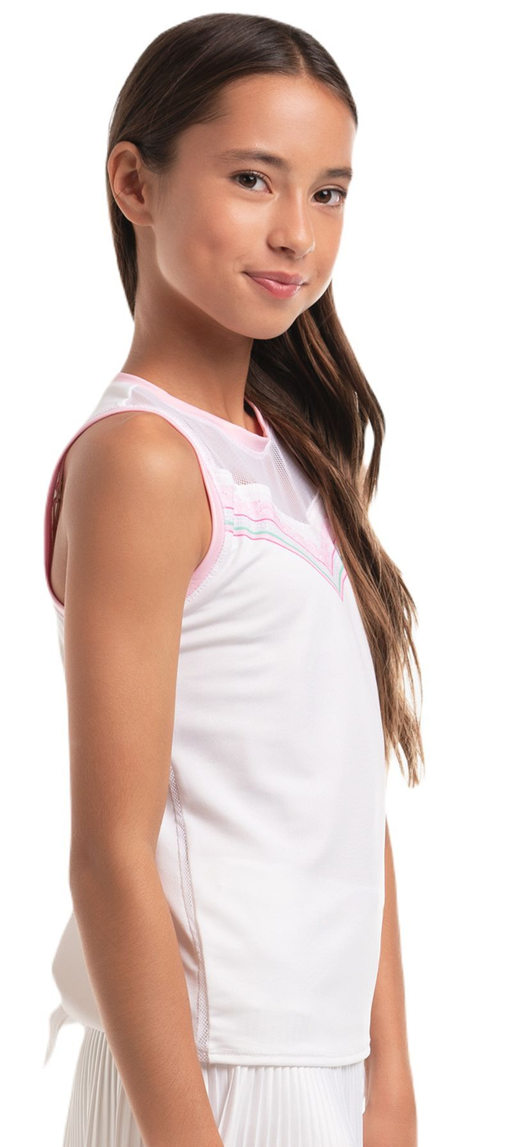 Футболка для девочки Lucky in Love Girls Deco in Love Retro Deco Tie Back Tank - White