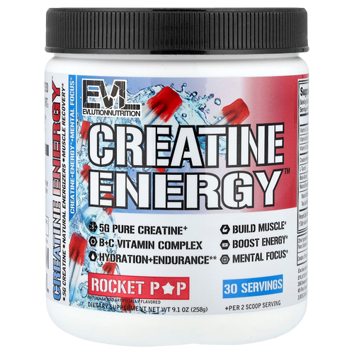 EVLution Nutrition, Creatine Energy™, Rocket Pop, 258 г (9,1 унции)