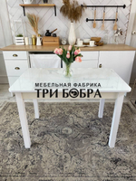 Стол стеклянный раздвижной Белый