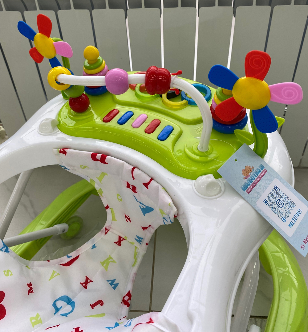 Ходунки "ABC C" 8 силиконовых колес, муз. (INDIGO) (зеленый)