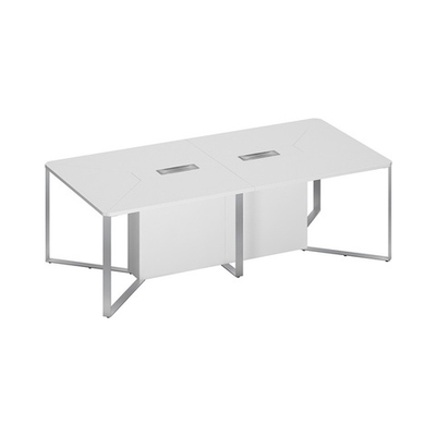 Стол для переговоров составной 2-секционный  белый премиум / белый премиум / белый премиум