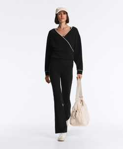 Oysho Толстовка с перекрестным кантом из модала, черный