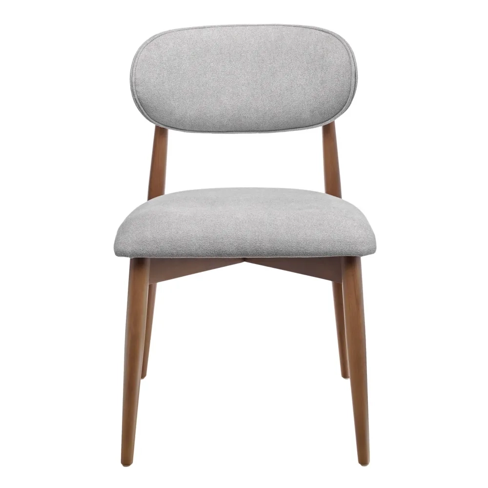 Стул Lucas 3 серый букле с ножками цвета орех