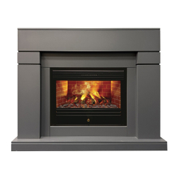 Электрокамин RealFlame Lindelse 26 GR серый, графит c очагом 3D Novara