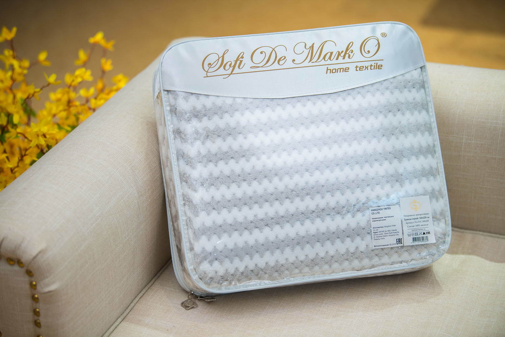 Плед 220х240 Sofi De MarkO Гринда серый