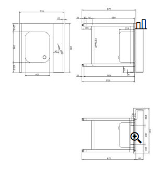 Стол для грязной посуды Dihr T55 800 L