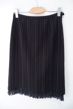 Юбка в полоску с кружевом 44 размер