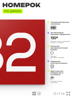 Номер на дверь 932, табличка на дверь для офиса, квартиры, кабинета, аудитории, склада, красная 120х70 мм, Айдентика Технолоджи