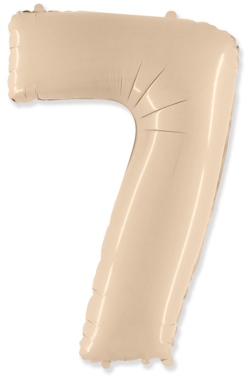 Шар цифра №7 Кремовый 102 см