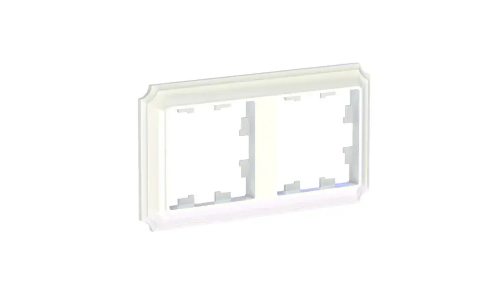 ATLASDESIGN ANTIQUE 2-постовая РАМКА, универсальная, ЖЕМЧУГ