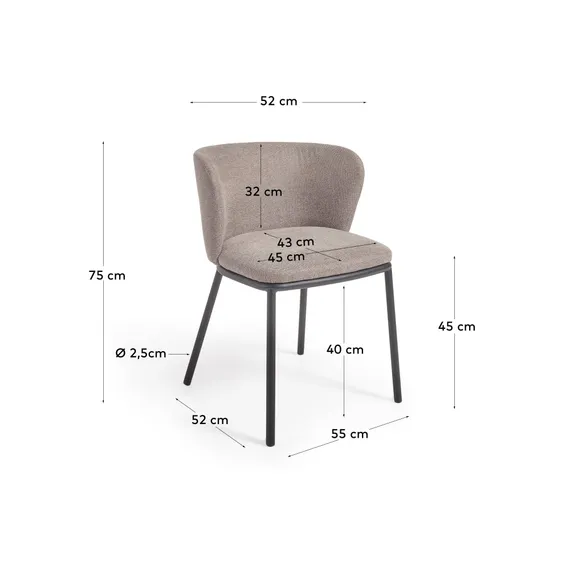 Стул Ciselia, светло-коричневый шенилл
