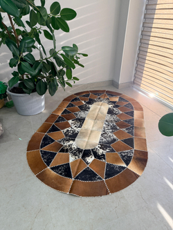 Ковер овальный натуральный Телячья шкура , 240х140