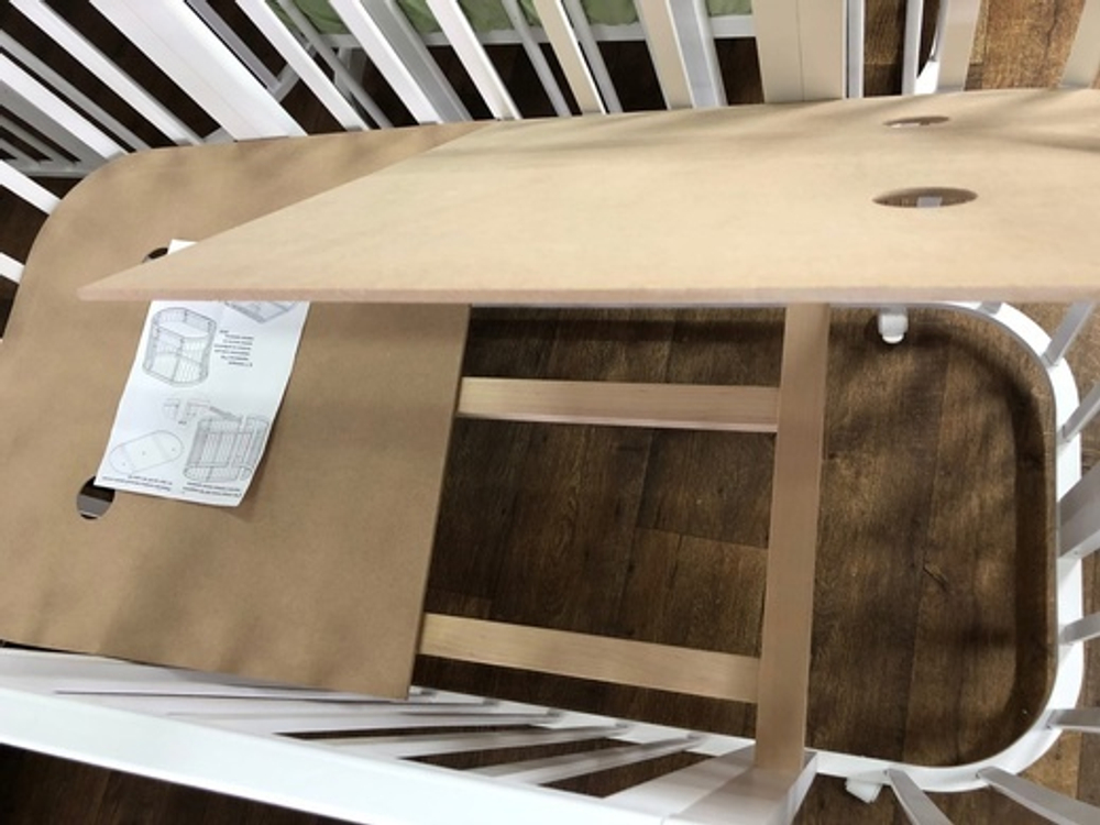 Детская кровать "СУПЕРЛАЙТ" Прямоугольно-овальная Колесо БЕЛАЯ (60*120) СУПЕРЛАЙТ