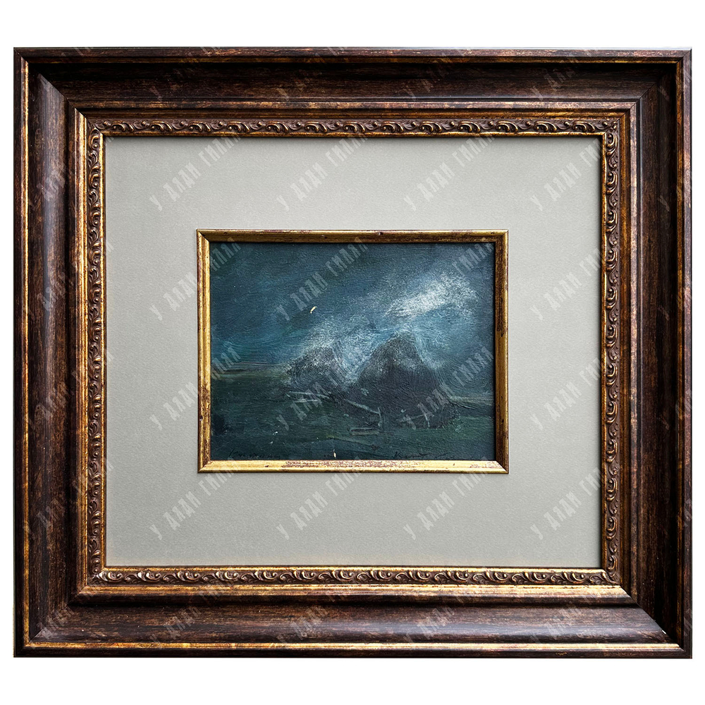 Коровин К. А.? Стога вечером. Этюд. Масло. 1899