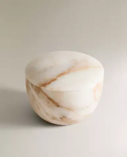 ZARA HOME ЕМКОСТЬ ДЛЯ ВАННОЙ ИЗ МРАМОРА, ЭКРЮ