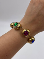 Браслет с разноцветными кабошонами (маленький)