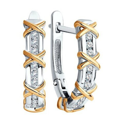 Серьги из белого золота с бриллиантами 1022032-3