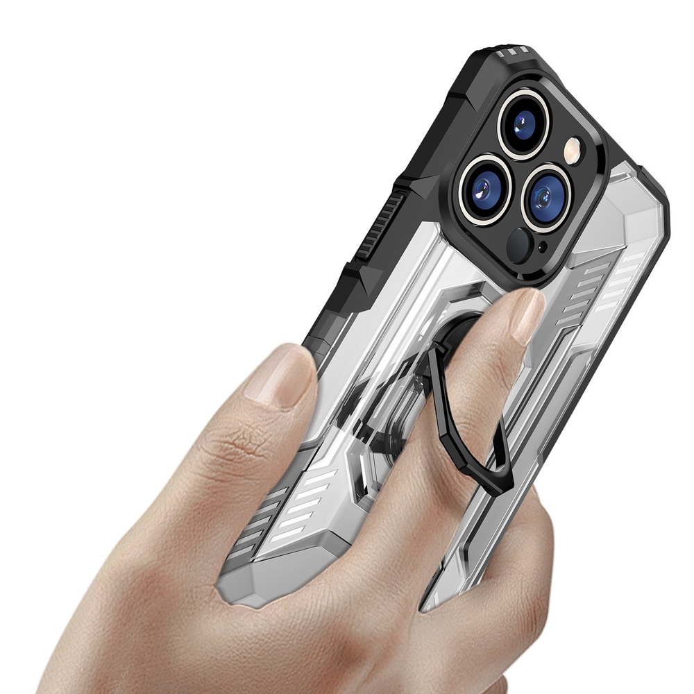 Защитный чехол для телефона iPhone 13 Pro Max, прозрачный, серия Ring Holder с магнитом и кольцом на палец