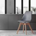 Стул TULIP (mod. 73-1) дерево/пластик/экокожа, 47,5x55x80 см, Серый (Grey)