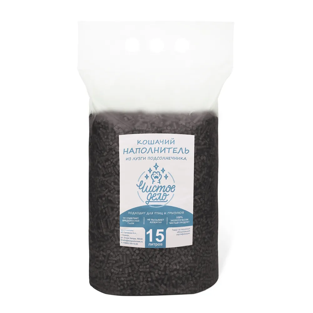 Уценка! Повр.упак./ Наполнитель Чистое дело для кошачьего туалета из лузги подсолнечника