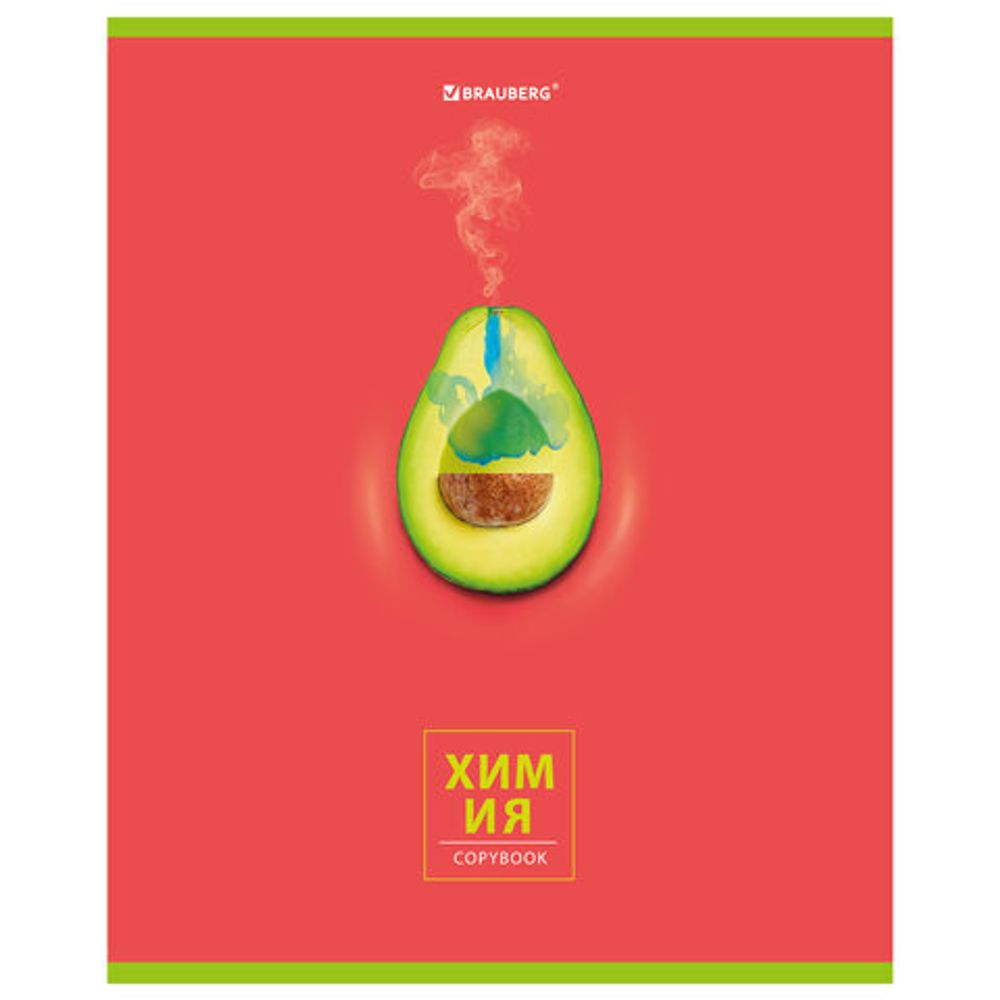 Тетрадь предметная "AVOCADO" 48 л., глянцевый лак, ХИМИЯ, клетка, BRAUBERG, 404284