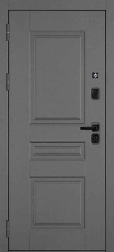 Серая входная дверь квартиры и дома с МДФ отделкой - 1011