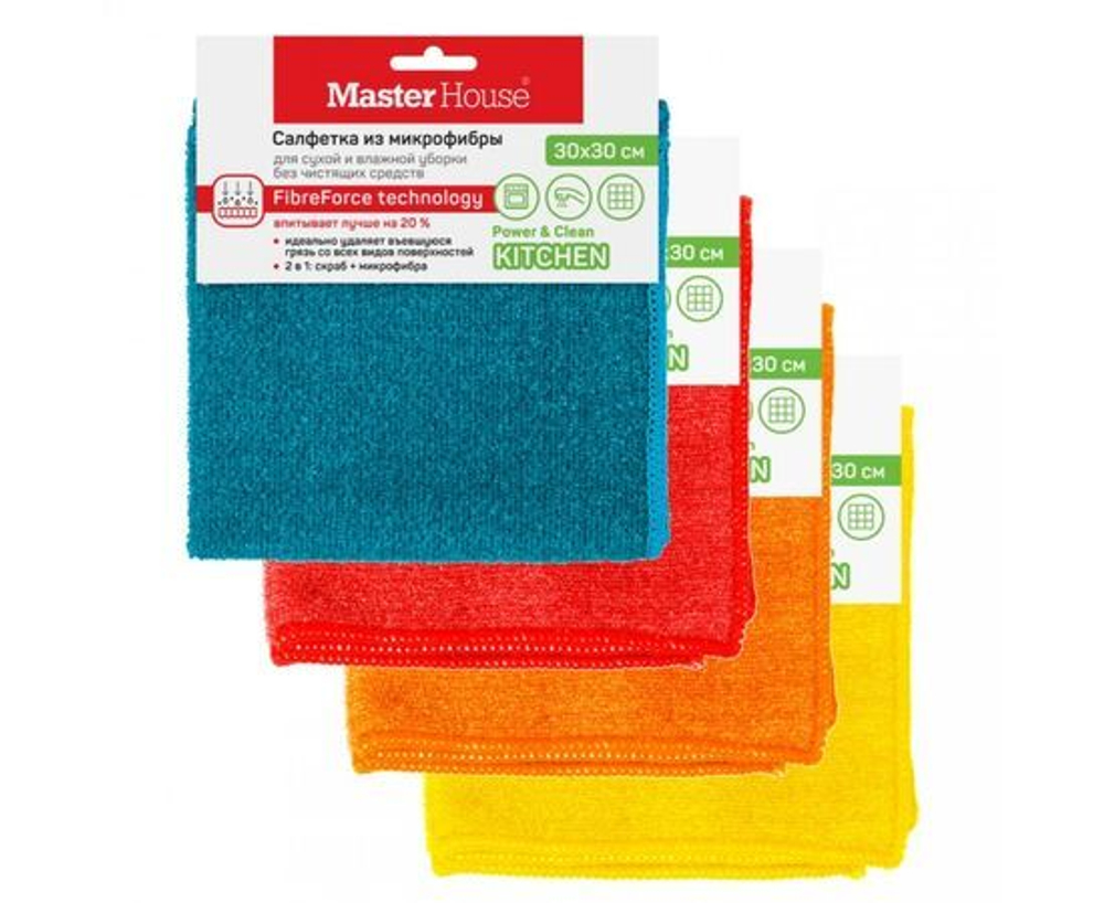 Салфетка Master House для уборки, 30х30 см, микрофибра