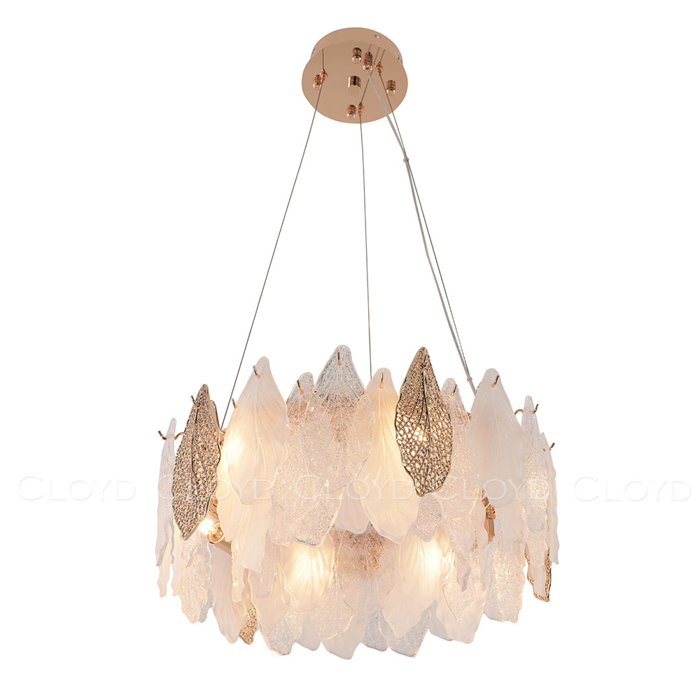 Люстра Cloyd SENEGAL-B C6 / Ø50 см - с золотыми листьями - золото (арт.11170)