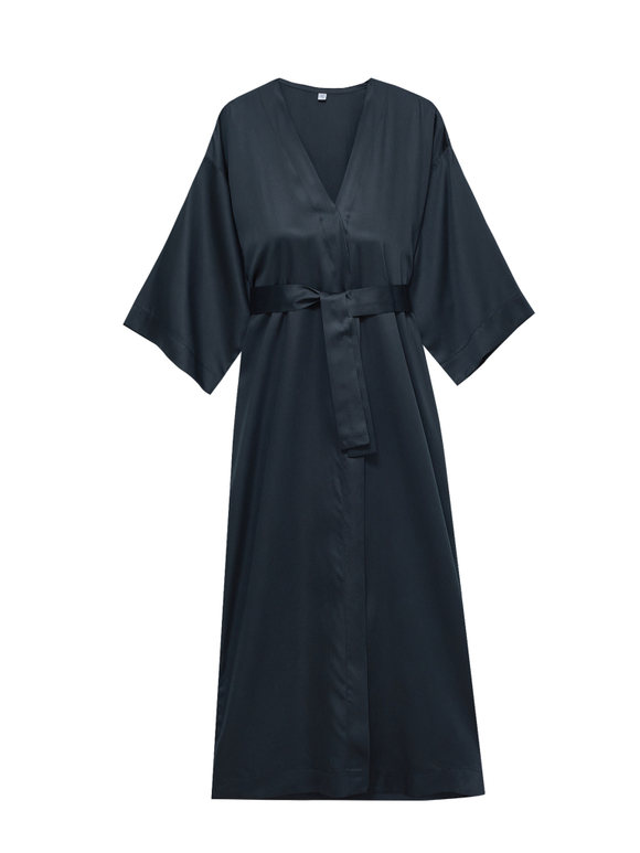 Халат из тенселя черный