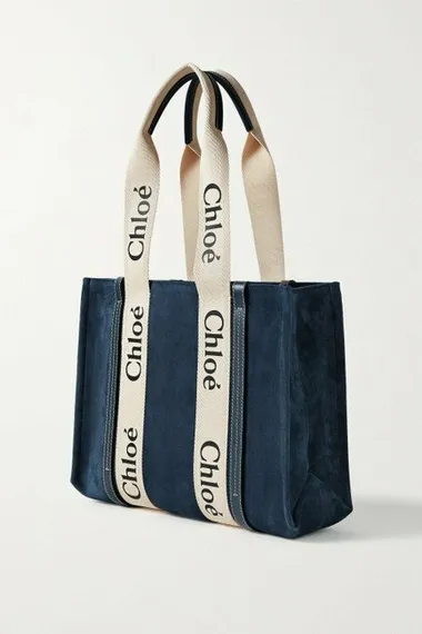 Сумка-тоут Chloé Woody Mini синий
