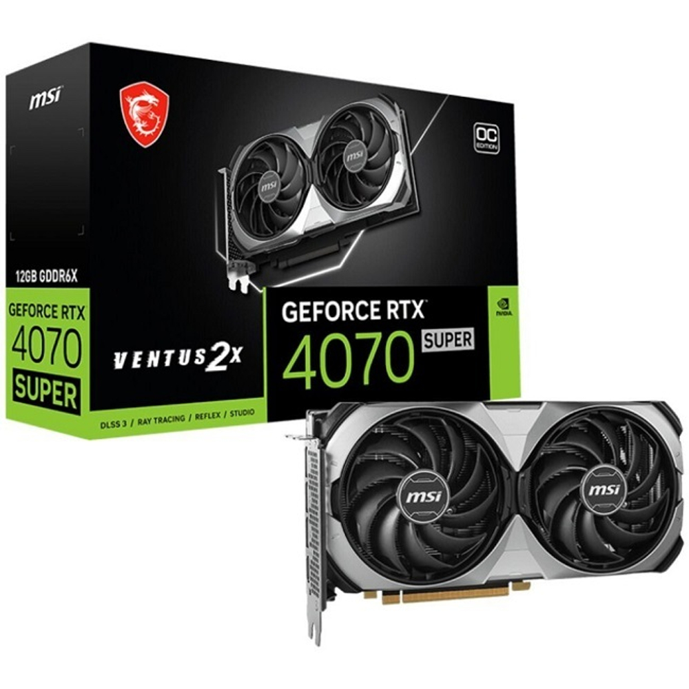 Видеокарта MSI GeForce RTX 4070 SUPER VENTUS 2X OC 12GB (RTX 4070 SUPER 12G VENTUS 2X OC)
