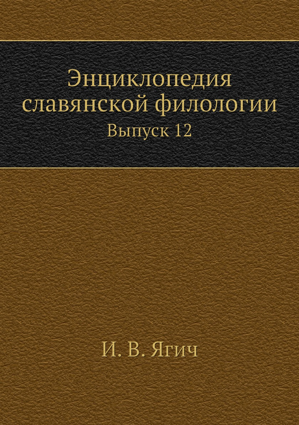 Энциклопедия славянской филологии. Выпуск 12 | И.В.Ягич