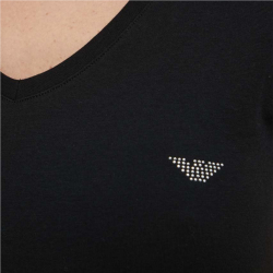 Женская футболка черная V NECK Emporio Armani 164407_CC318 00120
