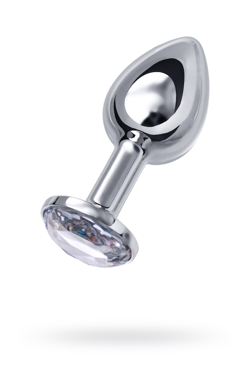 Анальная втулка с кристаллом Medium прозрачный 8 см