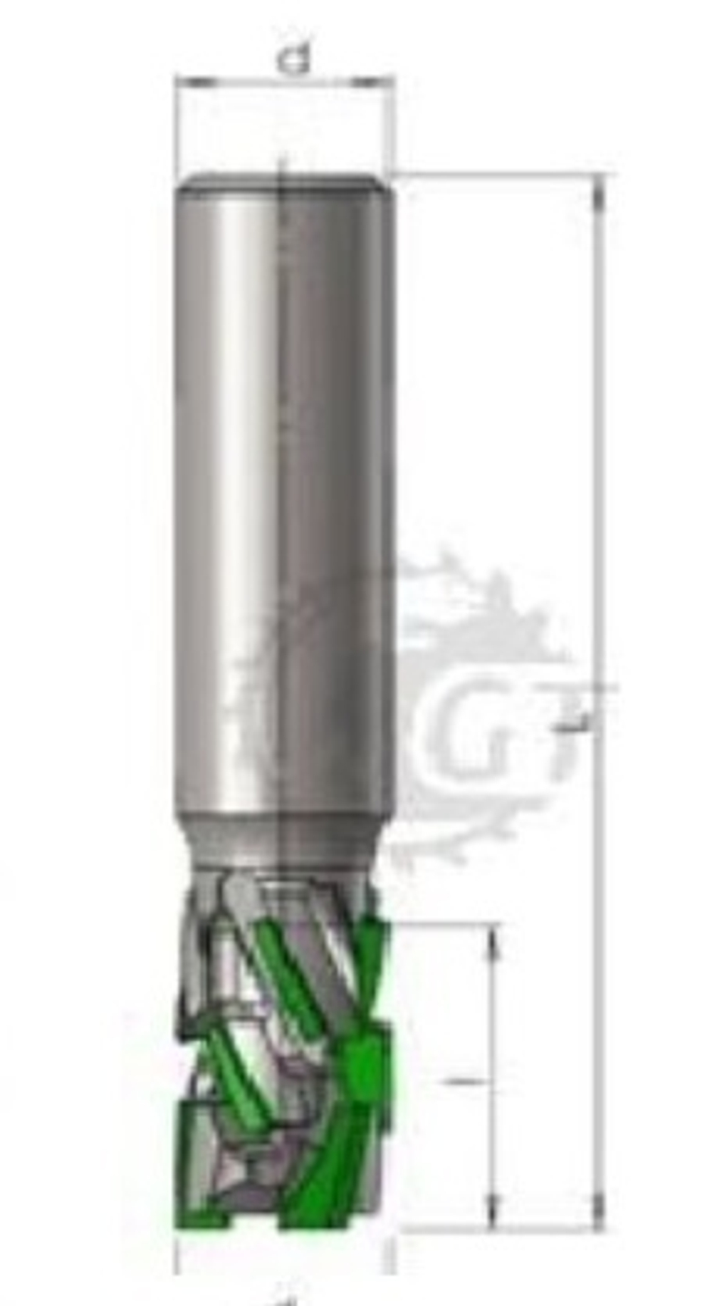 PCD фреза D.12x24 S.12х40 Z=3+3 RH GT