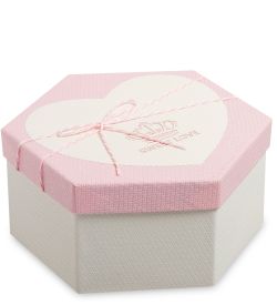 WG-35/3-A Коробка подарочная «Шестиугольник» цв.бел./роз.