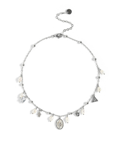 Чокер "Oval White Star Pearl"