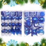 Набор елочных украшений «Зимний калейдоскоп» (в наборе 53 шт), Синий/Белый